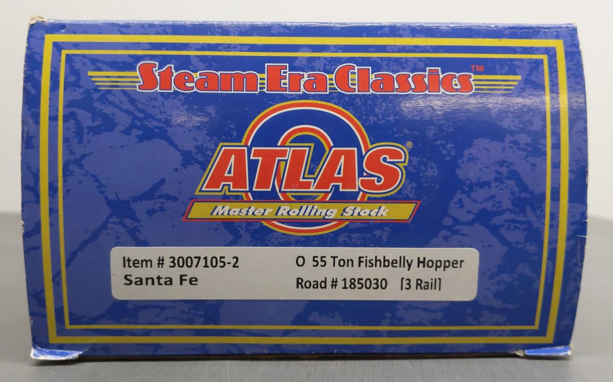 Atlas 3007105-2 O Gauge ATSF 55 Ton Fishbelly Hopper Car #185030 (3-Rail) EX/Box