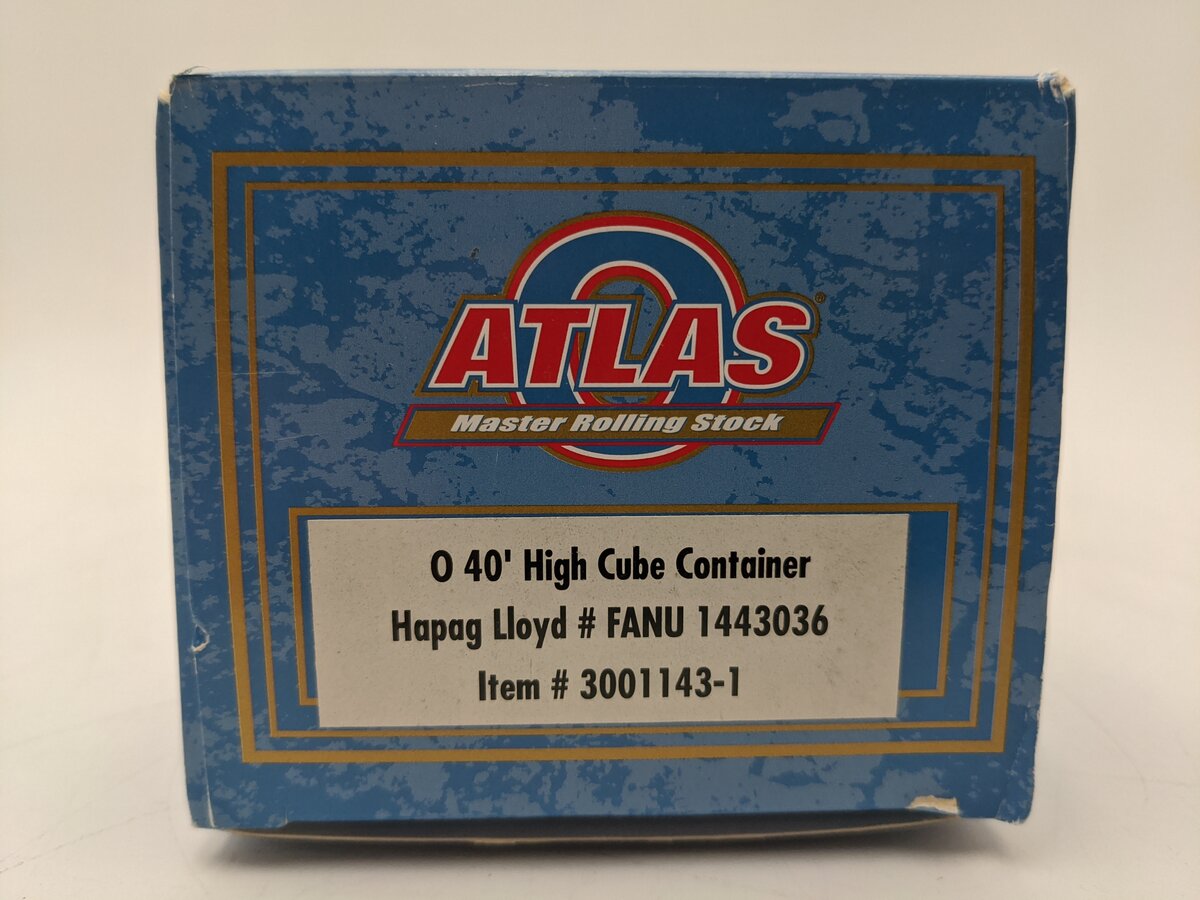 Atlas 3001143-1 O Gauge Hapag Lloyd 40' High Cube Container #1443036 LN/Box