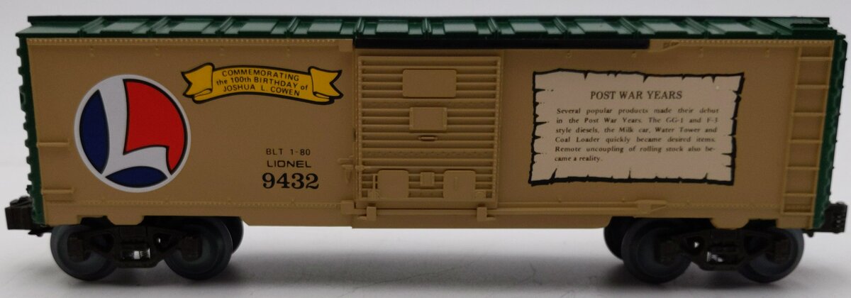 Lionel 6-9432 O Gauge Joshua Lionel Cowen Postwar Years Boxcar LN/Box