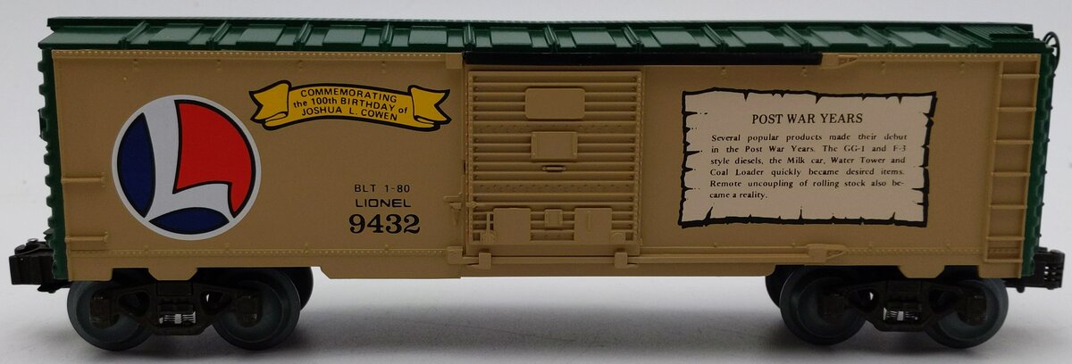 Lionel 6-9432 O Gauge Joshua Lionel Cowen Postwar Years Boxcar LN/Box