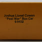 Lionel 6-9432 O Gauge Joshua Lionel Cowen Postwar Years Boxcar LN/Box