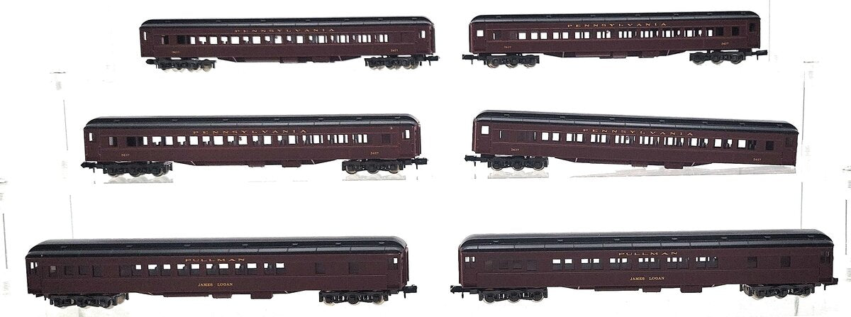 Con-Cor N Scale Pennsylvania Assorted Passenger Cars [6] EX