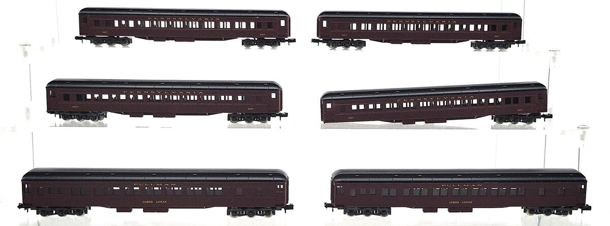 Con-Cor N Scale Pennsylvania Assorted Passenger Cars [6] EX