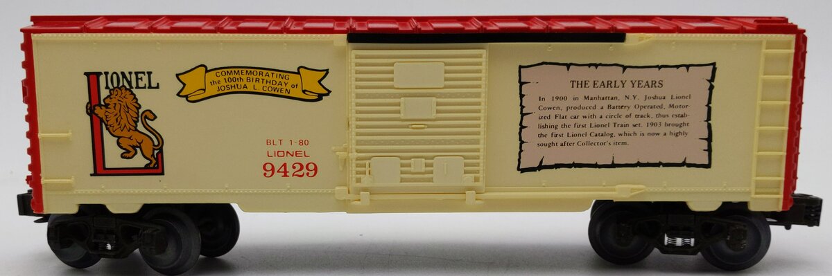 Lionel 6-9429 O Gauge Joshua Lionel Cowen Early Years Boxcar EX/Box