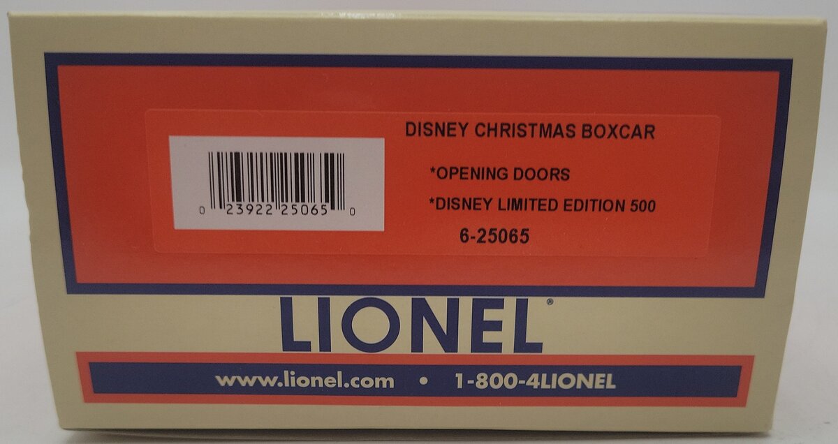 Lionel 6-25065 Disney Christmas Boxcar EX/Box