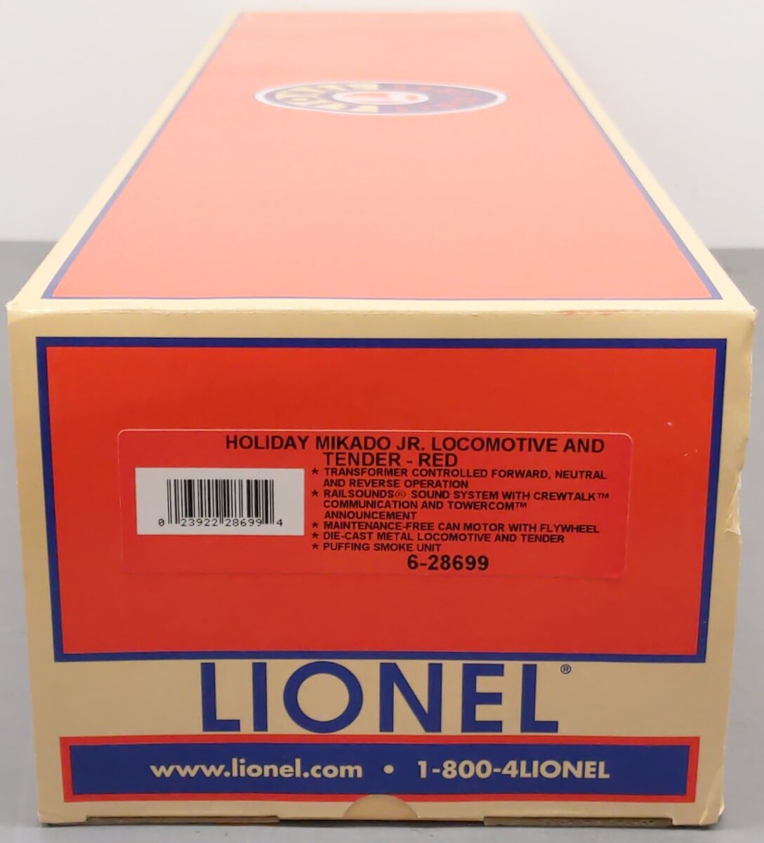 Lionel 6-28699 O Gauge Holiday Red 2-8-2 Steam Locomotive & Tender #25 EX/Box