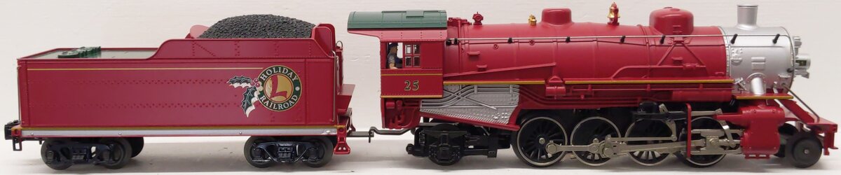Lionel 6-28699 O Gauge Holiday Red 2-8-2 Steam Locomotive & Tender #25 EX/Box