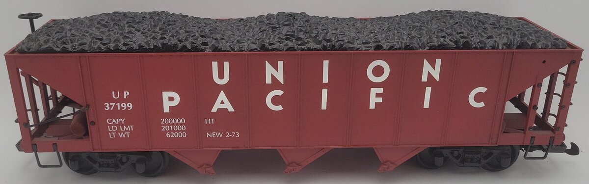 Bachmann 98201 G Scale Union Pacific 3 Bay Hopper #37199 w/ Coal Load VG/Box