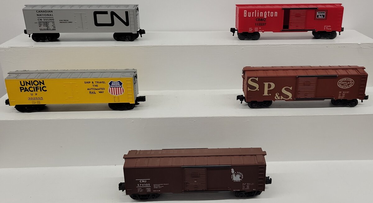 KMT O Gauge Assorted Freight Cars; 574105, 205300, 112237, 392885, [5] VG/Box