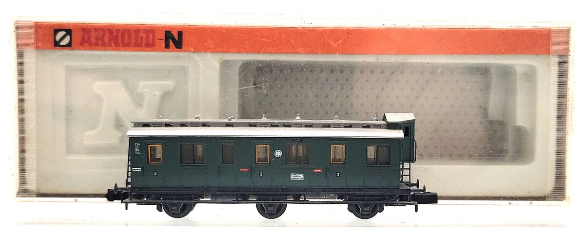 Arnold 3046 N Scale Deutsche Bundesbahn German Railroad Passenger Car EX/Box