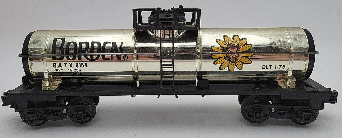 Lionel 6-9154 O Gauge Bordens Plated Gold Tank Car EX/Box