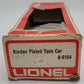 Lionel 6-9154 O Gauge Bordens Plated Gold Tank Car EX/Box