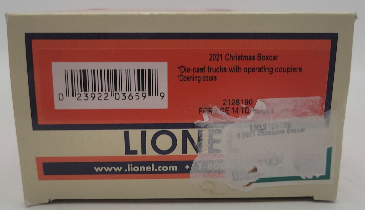 Lionel 2128190 O Scale 2021 Cardinal Bird Christmas Boxcar EX/Box