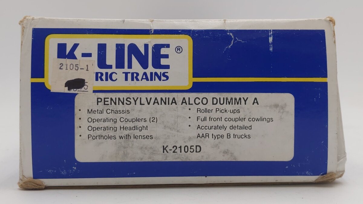 K-Line K2105-D O Pennsylvania Alco A Non-Powered Diesel Locomotive #2105 EX/Box
