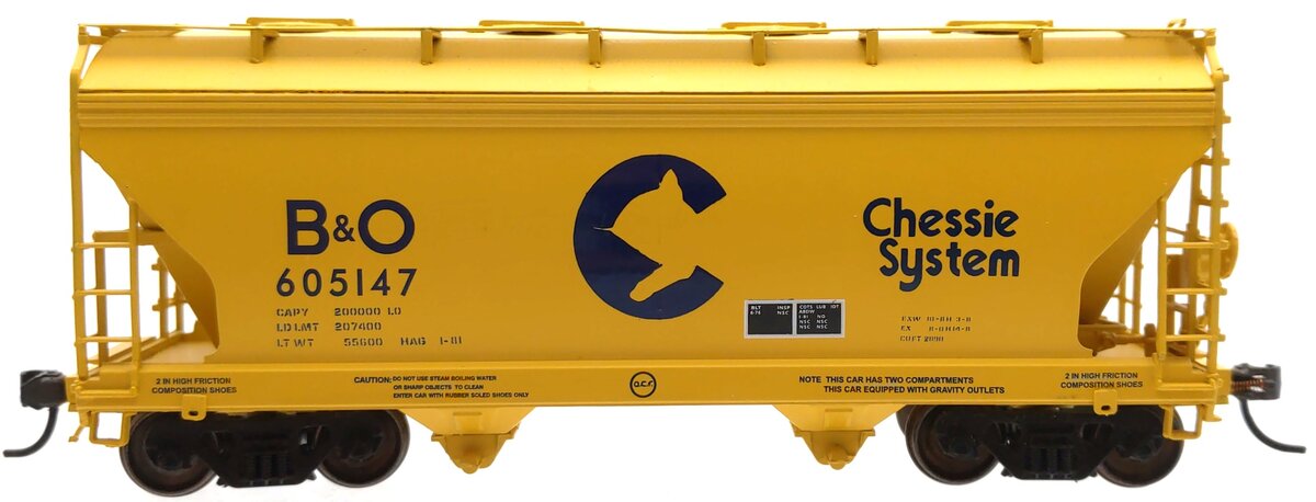 InterMountain H1067E HO B&O Chessie System ACF 2-Bay Covered Hopper #605147 LN/Box
