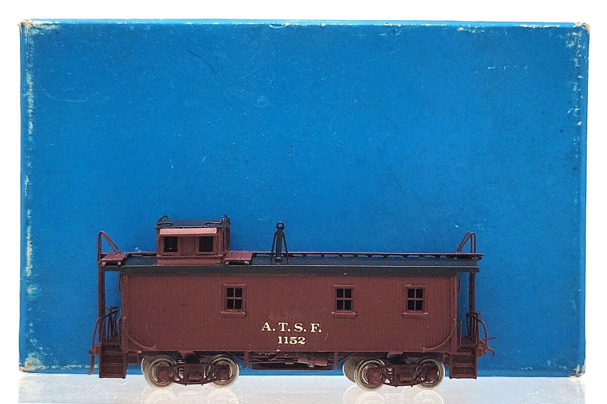 Pecos River Brass N Scale BRASS Santa Fe Wood Caboose #1152 EX/Box