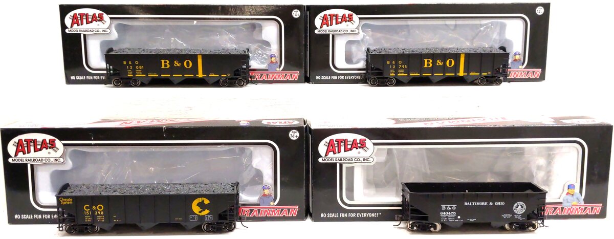 Atlas HO Scale Assorted Hopper Cars [4] LN/Box