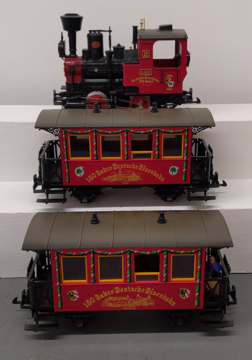 LGB 150 1835-1985 Jahre Deutsche Eisenbahn G Gauge Steam Passenger Train Set EX/Box