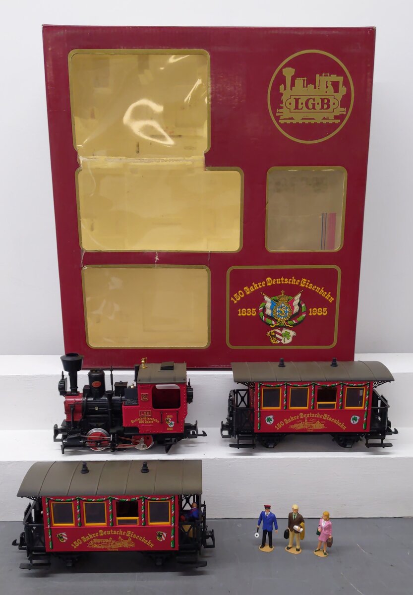 LGB 150 1835-1985 Jahre Deutsche Eisenbahn G Gauge Steam Passenger Train Set EX/Box
