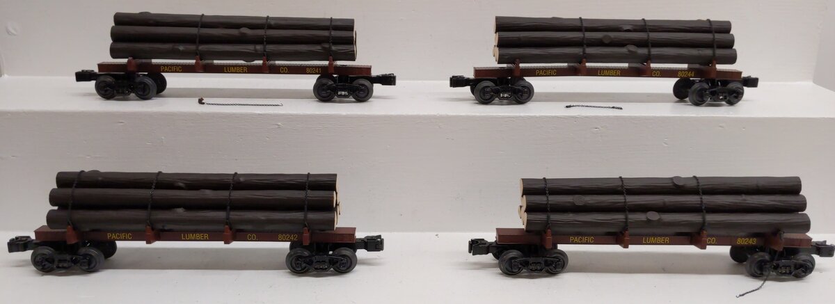 K-Line K663-8024A O Gauge Pacific Lumber Company Log Cars (Set of 4) EX/Box