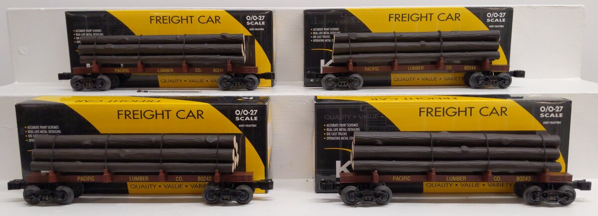K-Line K663-8024A O Gauge Pacific Lumber Company Log Cars (Set of 4) EX/Box