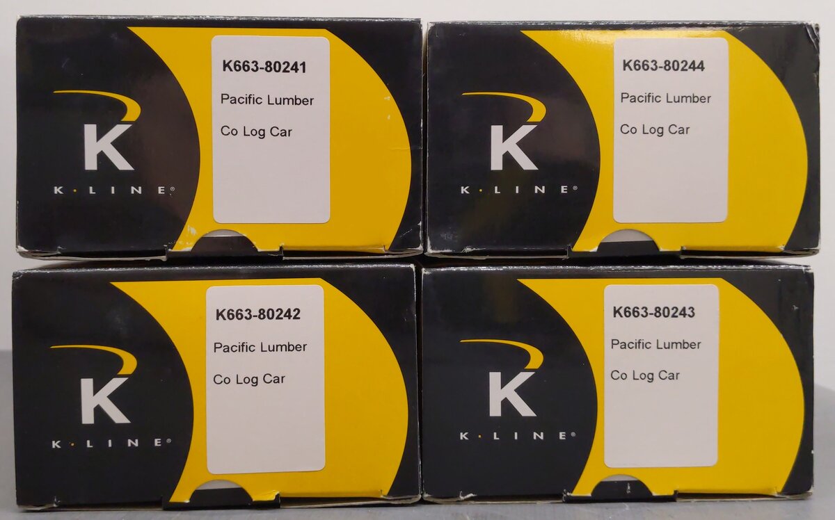 K-Line K663-8024A O Gauge Pacific Lumber Company Log Cars (Set of 4) EX/Box