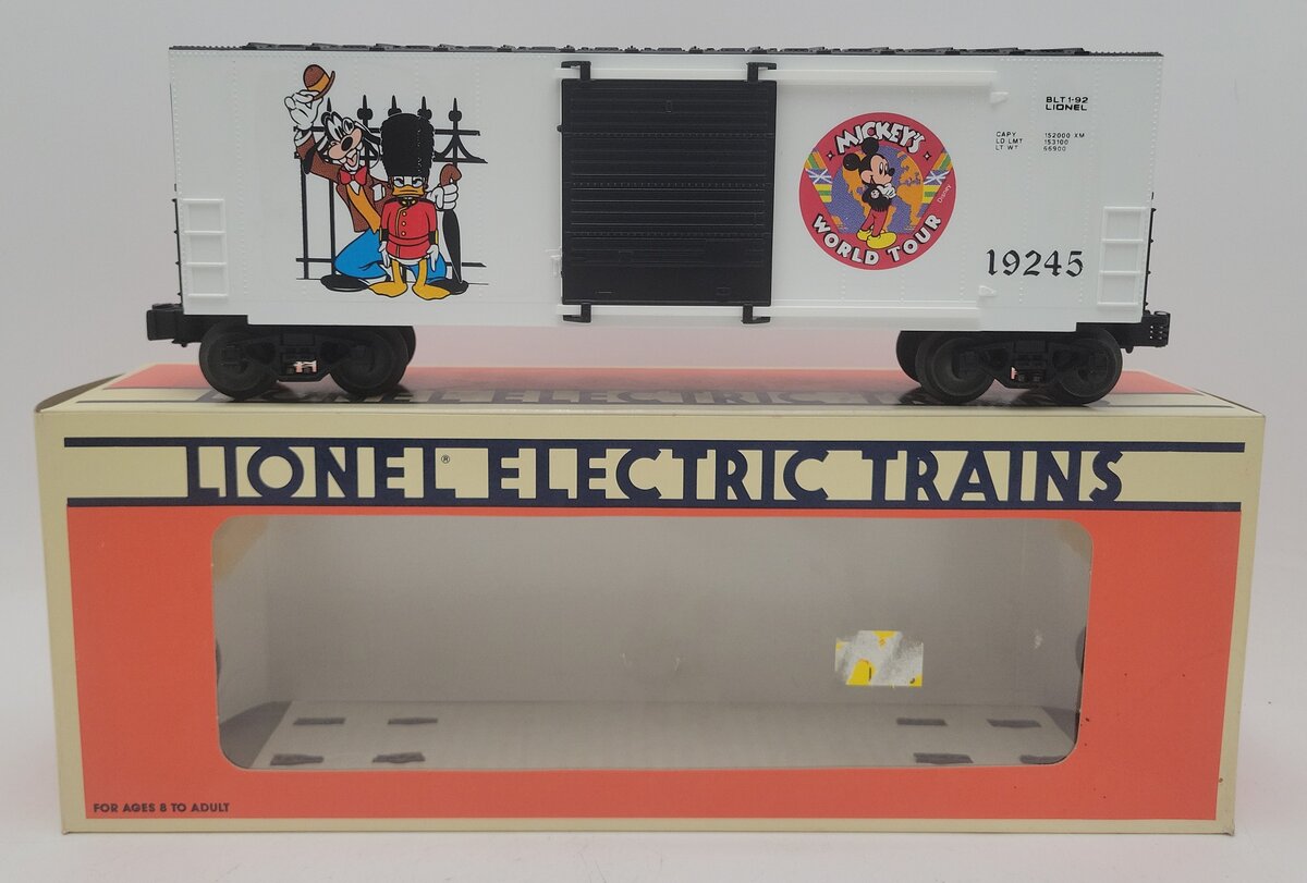 Lionel 6-19245 O Gauge Disney Mickey‘s World Tour Hi Cube Boxcar #19245 EX/Box