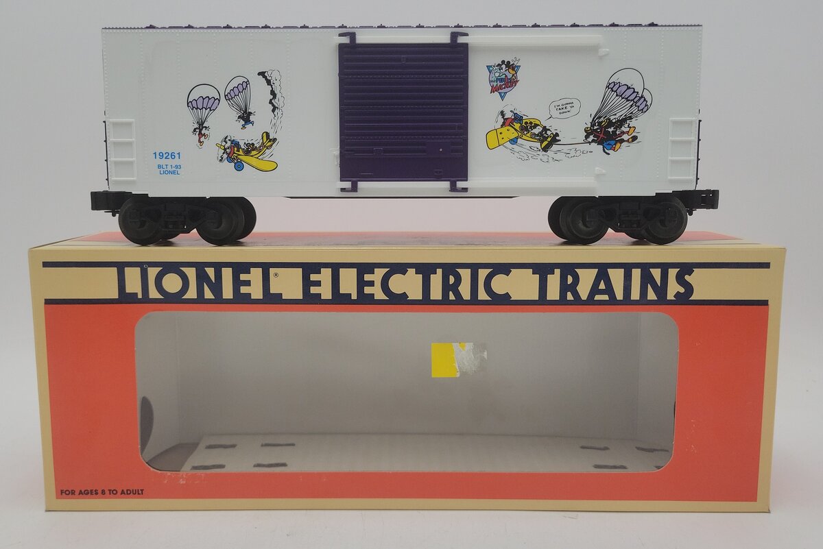 Lionel 6-19261 O Gauge Disney Perils of Mickey Hi-Cube Boxcar LN/Box