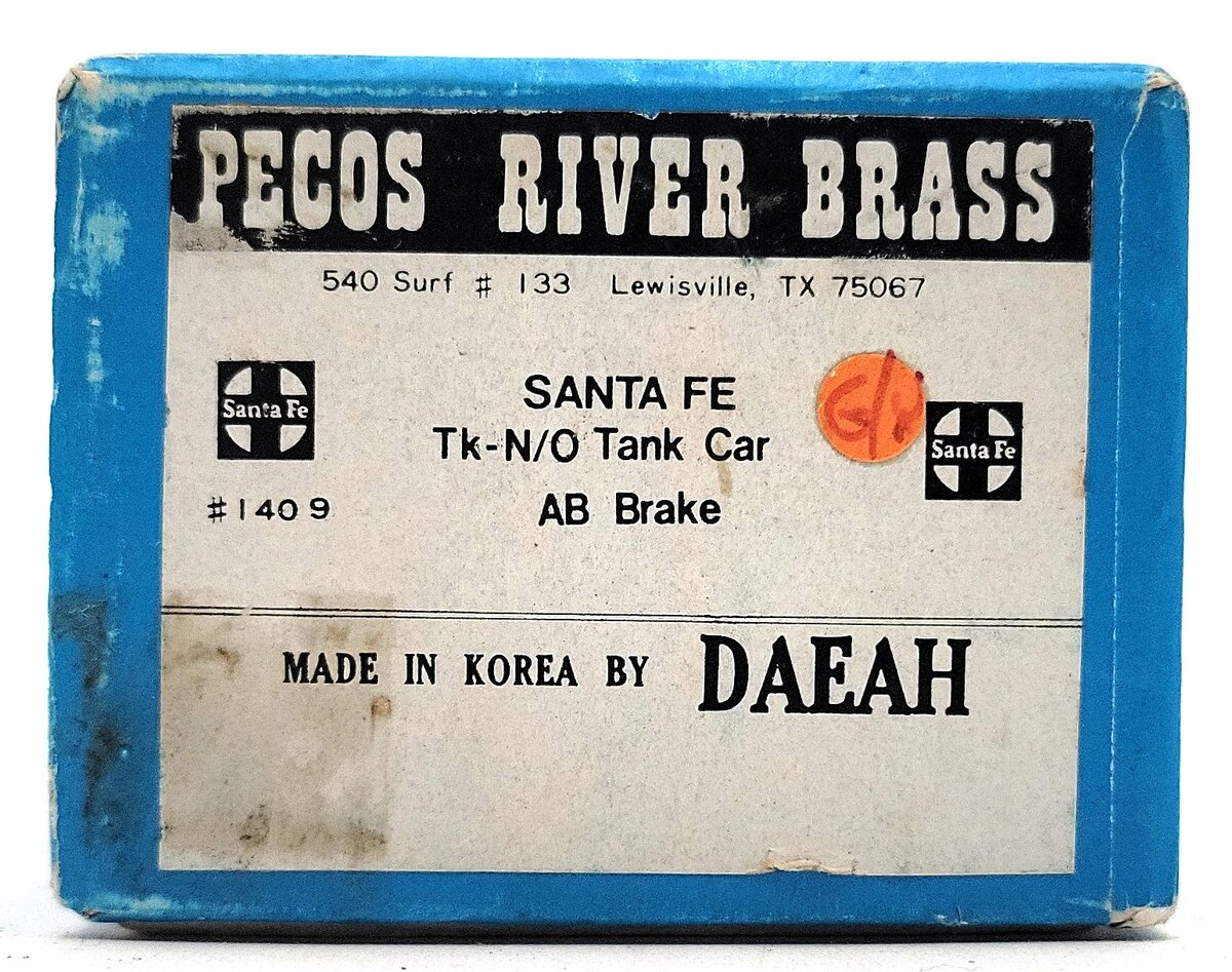 Pecos River Brass N Scale BRASS Santa Fe Tank Car #101108 EX/Box