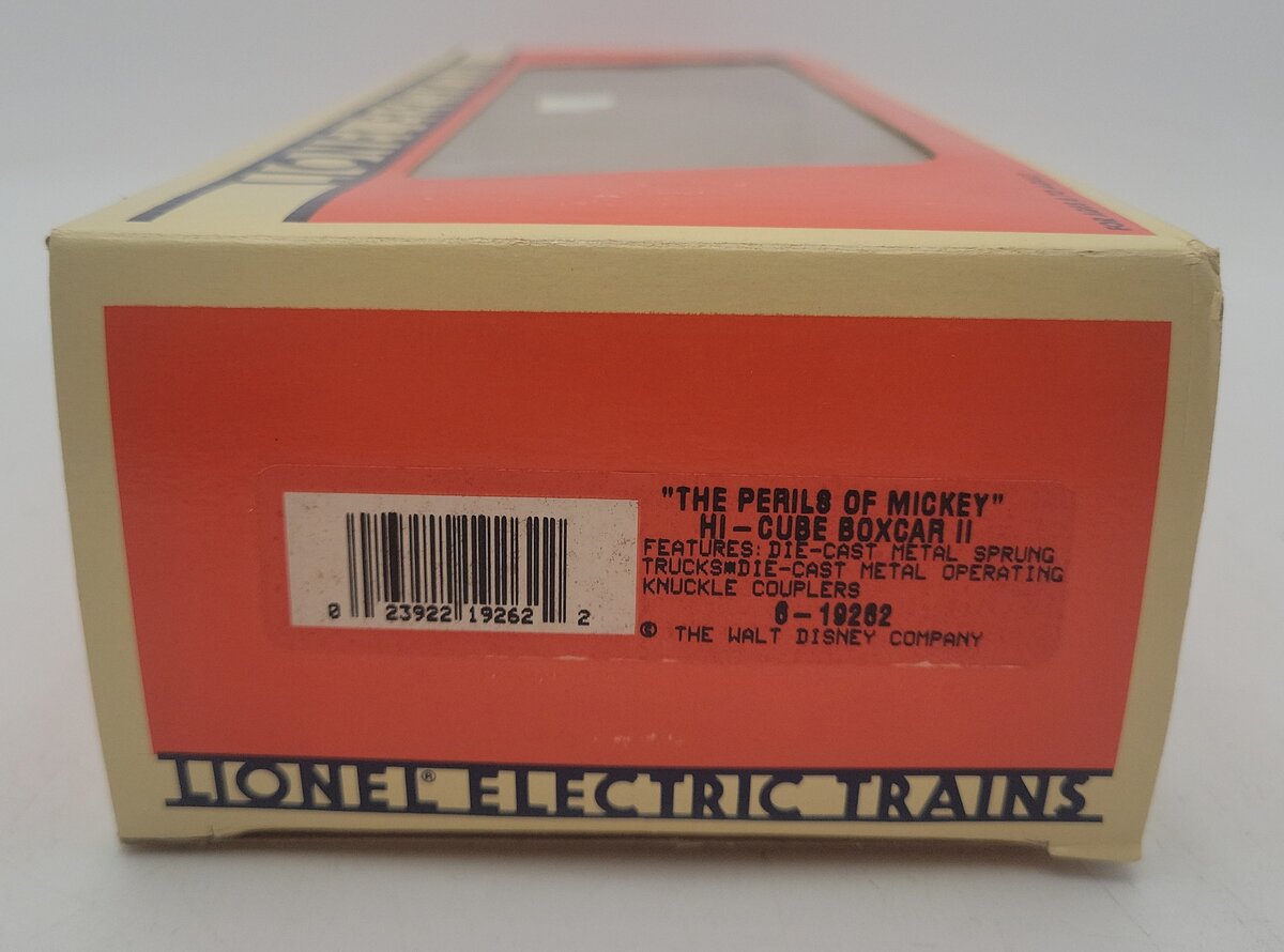 Lionel 6-19262 O Gauge Perils of Mickey High-Cube Boxcar II LN/Box