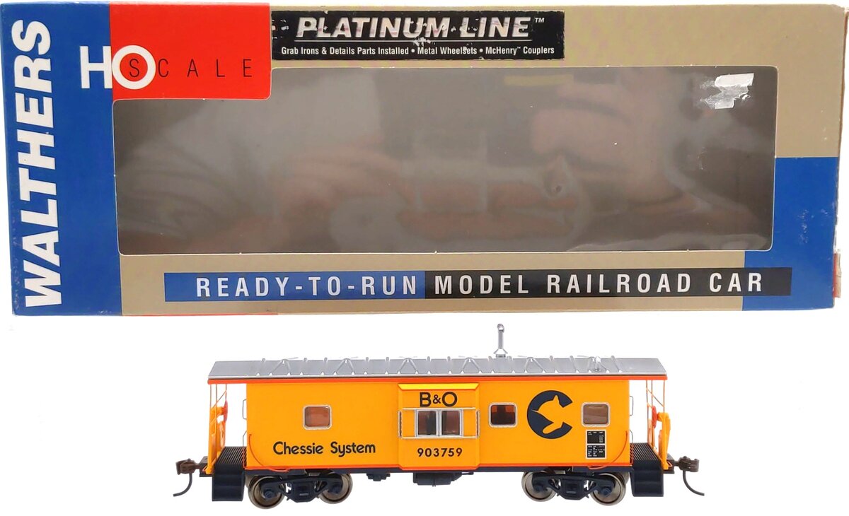 Walthers 932-7628 HO Scale Chessie/B&O Bay Window Caboose #903759 LN/Box