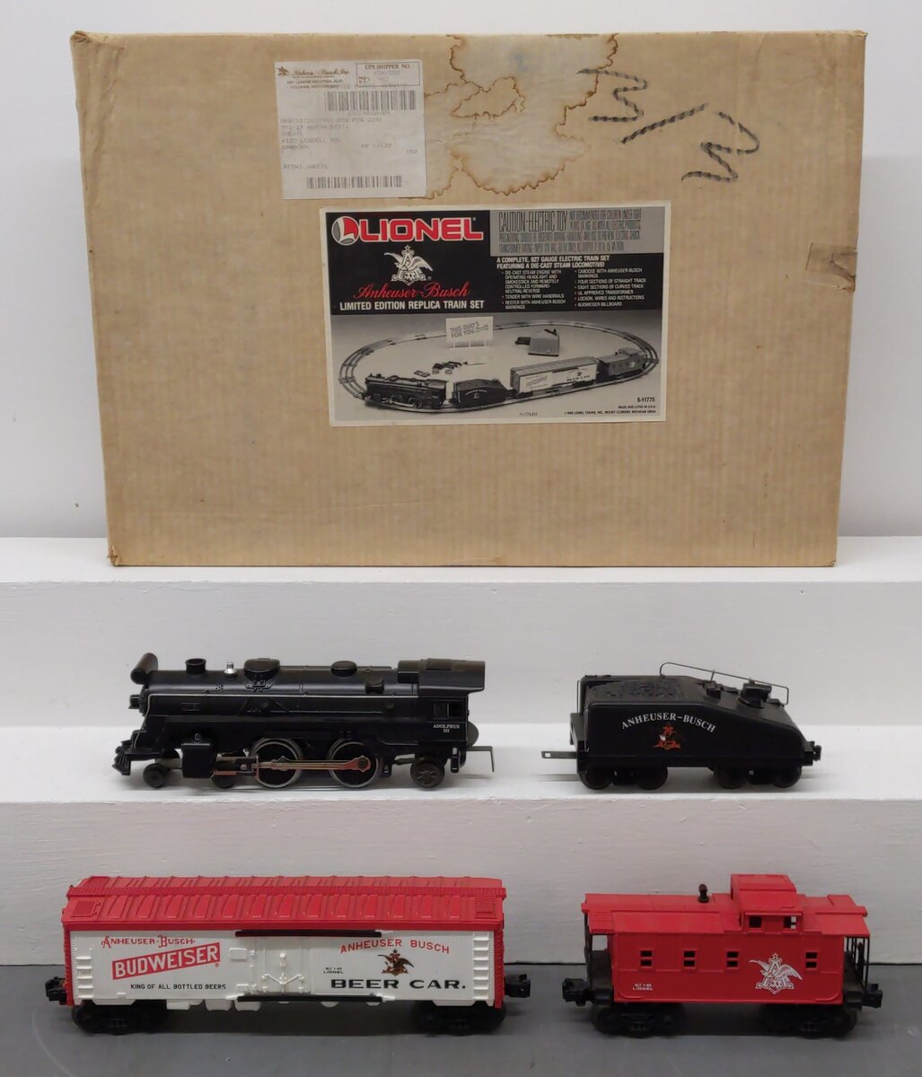 Lionel 6-11775 Anheuser Busch O Gauge Steam Train Set EX/Box