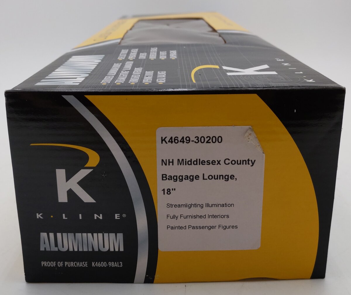 K-Line K4649-30200 O NH "Middlesex County" 18" Aluminum Baggage Lounge Car EX/Box