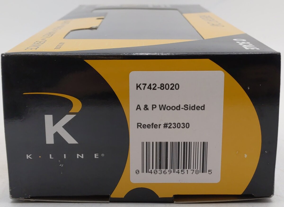 K-Line K742-8020 O Atlantic & Pacific Tea Co. Woodside Refrigerator Car #23030 EX/Box
