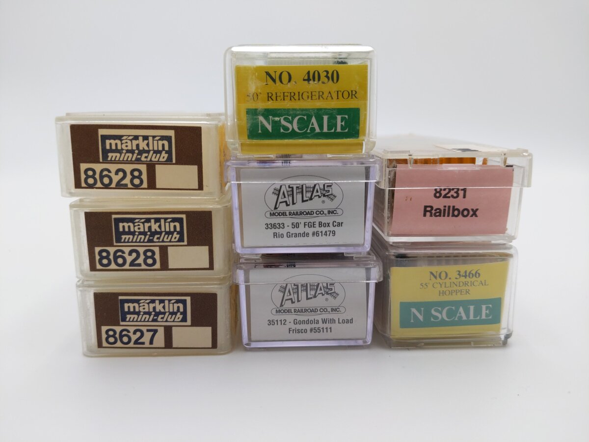 Marklin and Others N Scale Assorted Freight Cars #177850, #61479, #5511 [8] EX/Box
