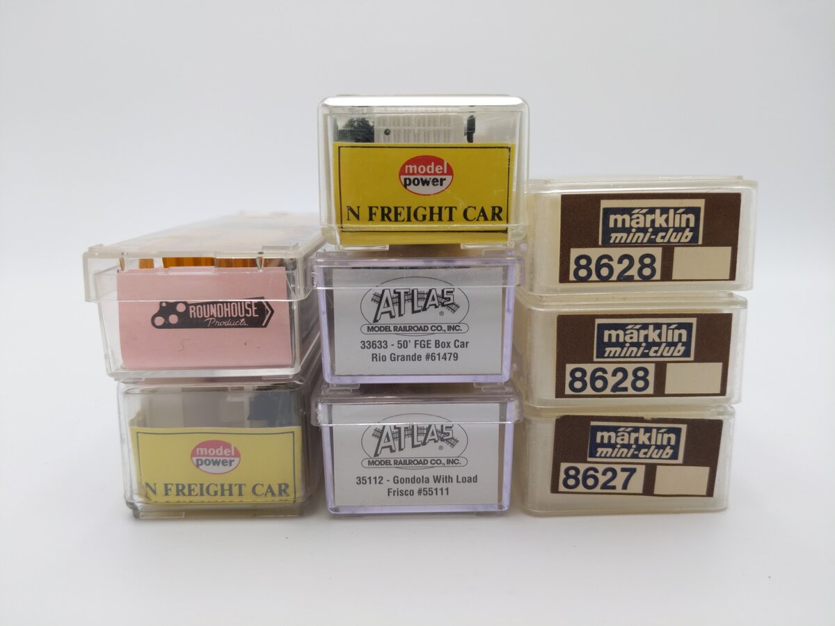 Marklin and Others N Scale Assorted Freight Cars #177850, #61479, #5511 [8] EX/Box
