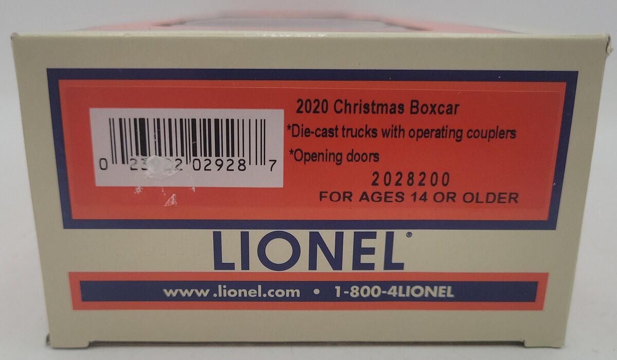 Lionel 2028200 O Gauge 2020 Christmas Boxcar LN/Box