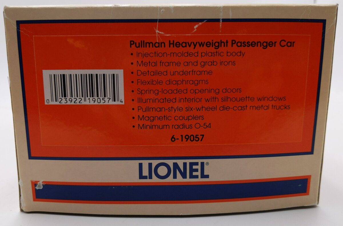 Lionel 6-19057 O Gauge NYC "Willow Range" Pullman Heavyweight Passenger Car EX/Box