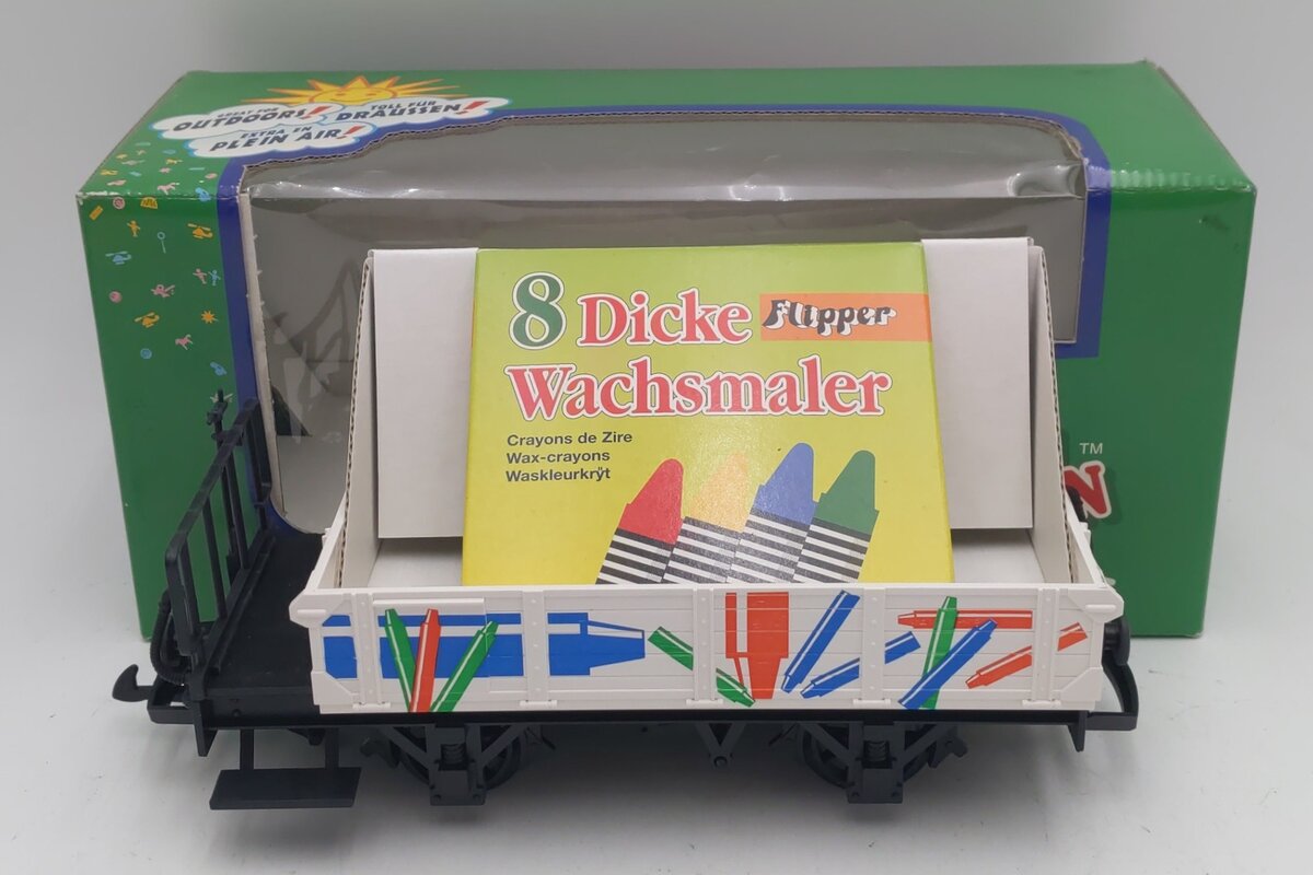 LGB Toy Train System 94805 G Scale Gondola w/ Crayons LN/Box