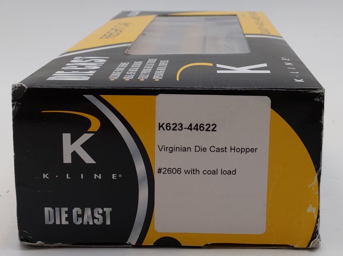 K-Line K623-44622 O Gauge Virginian Diecast Hopper w/ Coal Load #2606 LN/Box