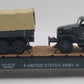 Menards 275-9200 O Scale Army Long Flatcar w/ Army Trucks #8695 EX/Box