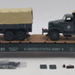 Menards 275-9200 O Scale Army Long Flatcar w/ Army Trucks #8695 EX/Box