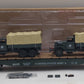 Menards 275-9200 O Scale Army Long Flatcar w/ Army Trucks #8695 EX/Box