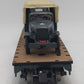 Menards 275-9200 O Scale Army Long Flatcar w/ Army Trucks #8695 EX/Box