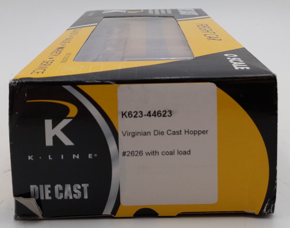 K-Line K623-44623 O Gauge Virginian Diecast Hopper Car w/ Coal Load #2626 LN/Box