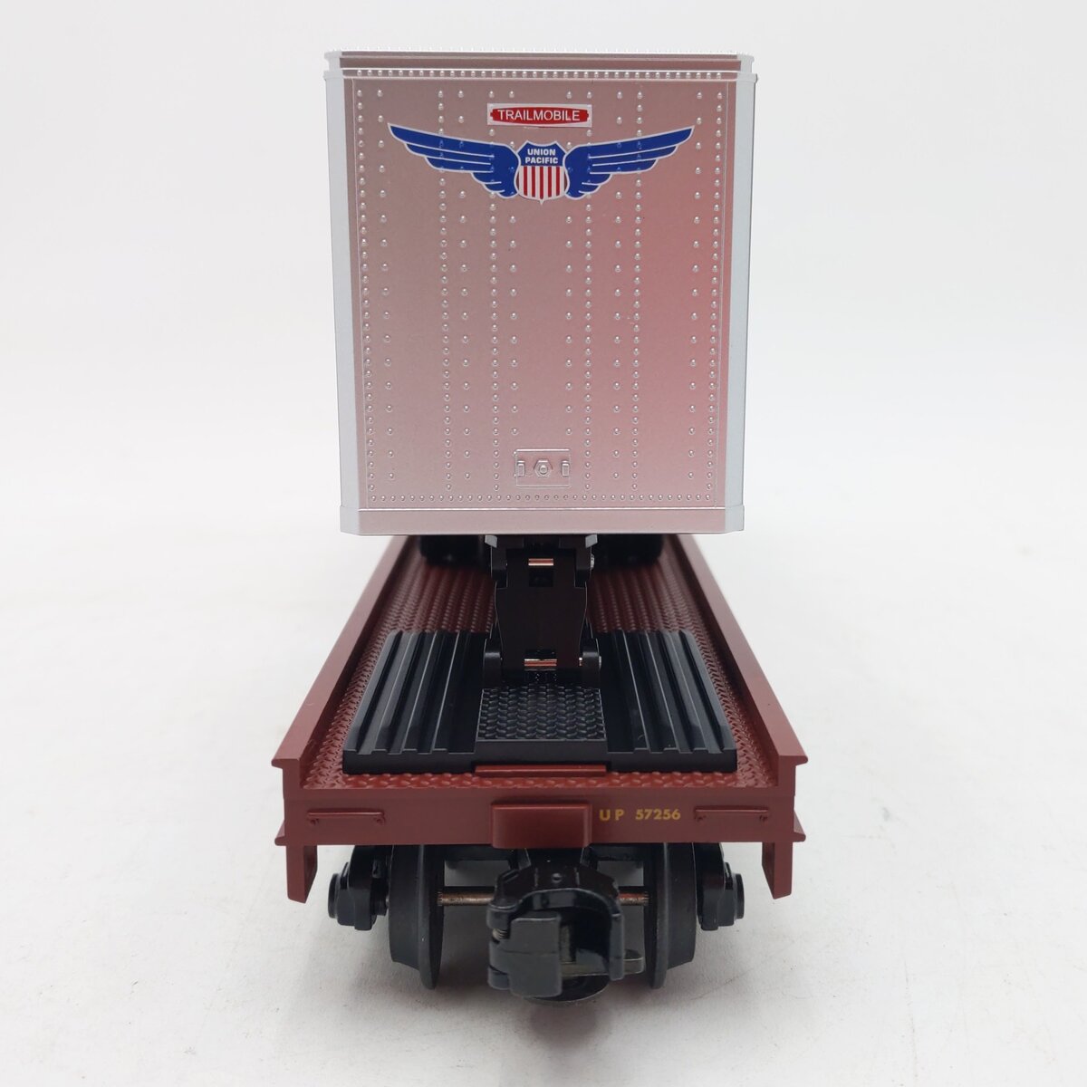 MTH 20-98107 O Gauge Union Pacific Flatcar w/2 Short Trailers #57256 EX/Box