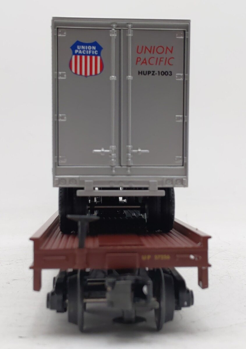 MTH 20-98107 O Gauge Union Pacific Flatcar w/2 Short Trailers #57256 EX/Box