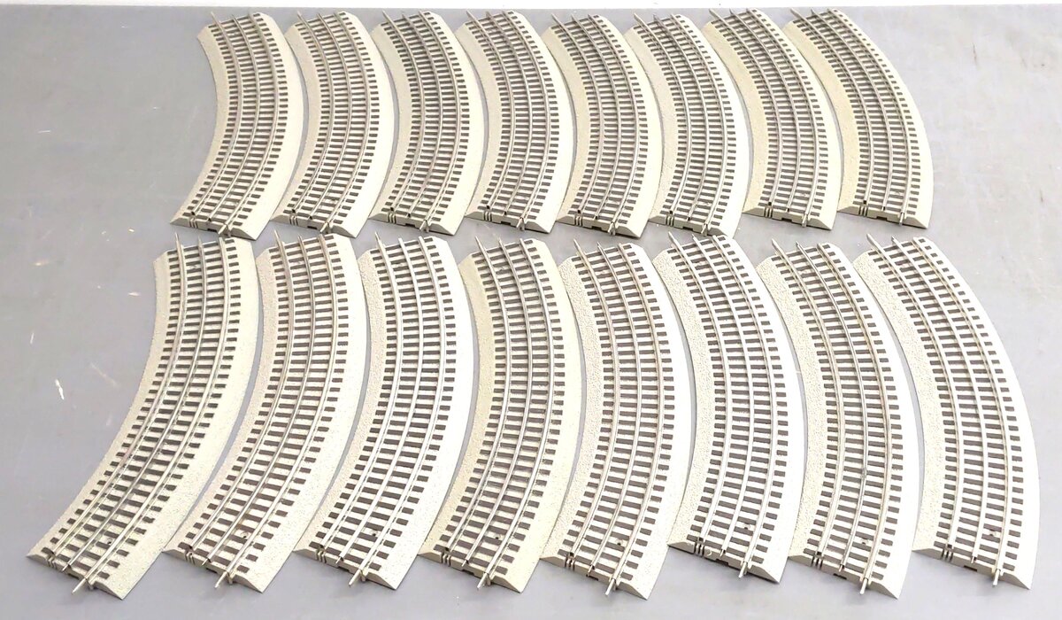 Lionel 6-12015 FasTrack O36 45-Degree Curved Track Sections (16) EX