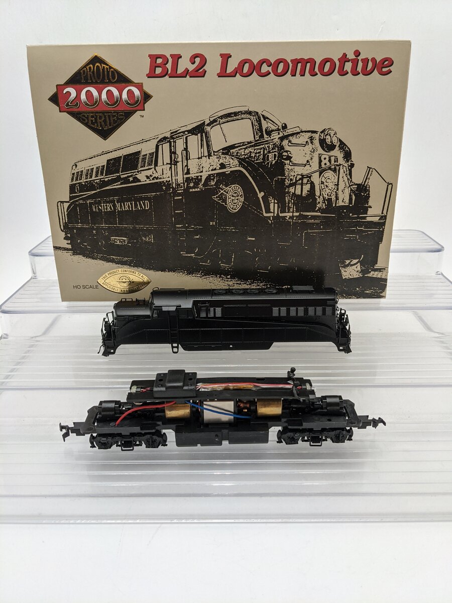 Proto 2000 8698 HO Scale Undecorated Black BL2 Diesel Locomotive EX/Box