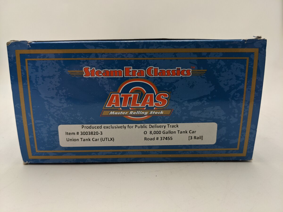 Atlas 3003820-3 O Union Tank Car 8000 Gallon Tank Car #37455 (3 Rail) EX/Box